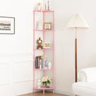 Suporte de prateleira de canto Yoobure Estante de 5 camadas 165 cm rosa