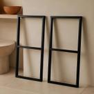 Suporte De Prateleira Estilo Industrial 60x34,5cm 2 Un Preto