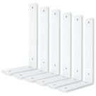 Suporte de prateleira flutuante Aunulahca branco de 15 cm, pacote com 6