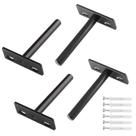 Suporte de prateleira flutuante Luomorgo Heavy Duty Black 4 unidades
