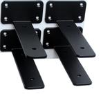 Suporte de prateleira MHMYDZ de 5 polegadas Black Hidden L, pacote com 4 Suporte de prateleira MHMYDZ de 5 polegadas Black Hidden L, pacote com 4
