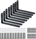 Suporte de prateleira WINKER Corner Brace Heavy Duty Black Steel 12 unidades