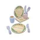 Suporte de Pratos com Utensílios, da NewArt - Brinquedo de Madeira de Minicozinha, kit para refeição com pratinhos, talheres e copos - Cód. 399 Suporte de Pratos com Utensílios, da NewArt - Brinquedo de Madeira de Minicozinha, kit para refeição com pratinhos, talheres e copos - Cód. 399