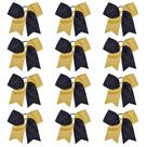 Suporte de rabo de cavalo Cheer Hair Bows DEEKA 8, dois tons, 12 unidades