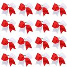 Suporte de rabo de cavalo Cheer Hair Bows OAOLEER de 8 polegadas (16 unidades) vermelho/branco