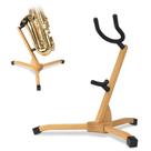 Suporte de saxofone STRICH SSS-10 para saxofone alto tenor, madeira de faia