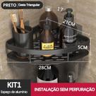 Suporte De Shampoo Prateleiras De Banheiro Sem Furo - Space Aluminium Alta qualidade COR:KIT 1 -Triangular -preto