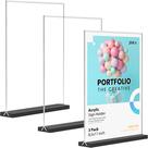 Suporte de sinalização acrílico JDEA Desktop Display 8,5 x 11 preto (pacote com 3)