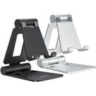 Suporte de telefone Nulaxy A4 Dual Folding, pacote com 2 unidades, preto e prata