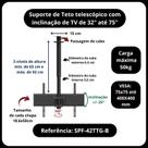 Suporte de teto para tv de 40 a 75 polegadas até 50kg com inclinação