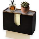 Suporte de toalha de papel dobrado eBun Bamboo Wall Mount preto