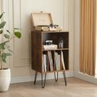 Suporte de toca-discos Leesingdo Vinyl Storage 150 álbuns marrom