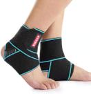 Suporte de tornozelo Candy Li ajustável em nylon azul (1 par)