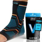 Suporte de tornozelo VITTO para torção de tornozelo, manga de compressão (L) Suporte de tornozelo VITTO para torção de tornozelo, manga de compressão (L)