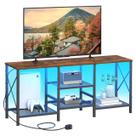 Suporte de TV JARHETUN com luzes LED para 55" com prateleiras de 3 camadas Suporte de TV JARHETUN com luzes LED para 55" com prateleiras de 3 camadas