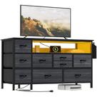 Suporte de TV para cômoda YITAHOME com estação de carregamento com 7 gavetas Suporte de TV para cômoda YITAHOME com estação de carregamento com 7 gavetas