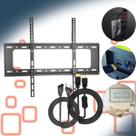 Suporte de TV Parede 40 a 80 Polegadas Fixo Até 75 Kg TV Smart Plasma com Cabo HDMI 2 Metros e Cabo Tipo 8 Bipolar Kit Instalação