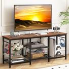Suporte de TV YGEOMER para TVs de 55" com tomada elétrica, marrom rústico Suporte de TV YGEOMER para TVs de 55" com tomada elétrica, marrom rústico