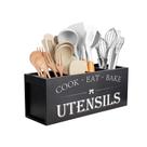Suporte de utensílios de cozinha Suli Extra Large Wooden Black Suporte de utensílios de cozinha Suli Extra Large Wooden Black