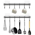 Suporte de utensílios HOMEBROS Wall Mount Black Adhesive, pacote com 2 Suporte de utensílios HOMEBROS Wall Mount Black Adhesive, pacote com 2