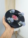 Suporte De Vaso Redondo Com Rodinha Cristal 20 cm Cores
