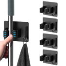 Suporte de vassoura homeasy No Drill Mop montado na parede, 4 unidades
