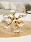 Suporte De Vela De Cristal Luxuoso Com Design Geométrico Molecular, Ornamento Decorativo Para Mesa E