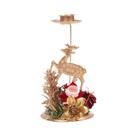 Suporte De Vela De Natal Em Ferro Dourado Com Floco De Neve, Estrela, Árvore E Rena, Enfeites De