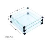 Suporte de Vidro P/ Monitor - C/ Conectivo Preto - 0,40 x 0,10 x 0,30m Suporte de Vidro P/ Monitor - C/ Conectivo Preto - 0,40 x 0,10 x 0,30m