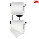 Suporte Duplo Rolo Papel Higiênico Dupla Face 3M Preto Arthi Suporte Duplo Rolo Papel Higiênico Dupla Face 3M Preto Arthi