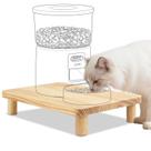 Suporte Elevado para Ração de Gato SZEE em Madeira Maciça 34x20cm