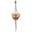 Suporte em Macramê com Duas Cores para Plantas Pendente, Arranjo Artesanal para Decoração Suporte em Macramê com Duas Cores para Plantas Pendente, Arranjo Artesanal para Decoração