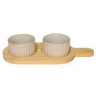 Suporte em pinus para 2 ramekim de 190 ml branco