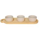 Suporte em pinus para 3 ramekim de 190 ml branco
