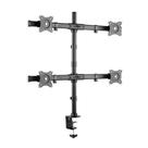 Suporte Ergonômico Articulado de Mesa, 4 Monitores 15" a 27", Giro 360, Suporte Até 8kg por Tela, Preto, F160ND4, ELG