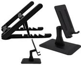 Suporte Ergonômico P/ Notebook e Suporte de Mesa Para Celular/Smartphones- Preto