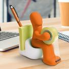 Suporte Escritório Fita Adesiva Caneta Post-it e Clips The Butt Porta Tudo Divertido e Criativo Cor:Laranja