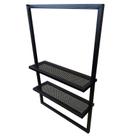Suporte Estilo Industrial de Banheiro para Toalhas com 2 Prateleiras de Chapa de Ferro