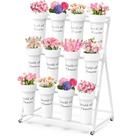 Suporte Expositor de Flores VGMiu, Carrinho Metálico de 3 Níveis, 120 cm