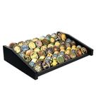 Suporte Expositor de Moedas DecoWoodo com 12 Fileiras, Madeira Preta Suporte Expositor de Moedas DecoWoodo com 12 Fileiras, Madeira Preta