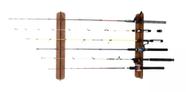 Suporte Expositor De Parede Horizontal Para 6 Varas De Pesca Em Madeira Stick Rack