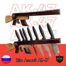 Suporte Facas de Parede Modelo AK-47 em Madeira Nobre