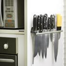 Suporte Facas/Fuzil Inclinado Parede 10 Furos -Inox