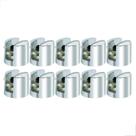 Suporte Fenda 4mm Vidro Cromado Com Parafuso 10 Un