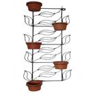 Suporte Ferro Plantas Folhas Exclusivo na cor Preto 5 Vasos. Suporte Ferro Plantas Folhas Exclusivo na cor Preto 5 Vasos.