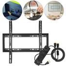 Suporte Fixo Preto Slim 23 a 63 Pol de Parede Até 50Kg Led Acompanha Cabo Hdmi 2m e Filtro de Linha Régua