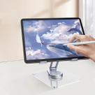Suporte Giratório 360 De Alumínio Ajustavel Base Para Tablet Celular Ipad Universal Ate 12 Polegada Dobrável Multifunções Cor Prateado