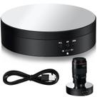 Suporte giratório Hicarer Suporte giratório motorizado de 360 graus com cabo de alimentação USB para produtos fotográficos e shows, preto (PVC)