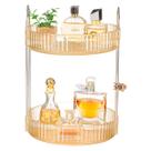 Suporte Giratório Prateleira Rack 2 Andares Organizador Banheiro Lavabo Quarto Perfumes Dourado