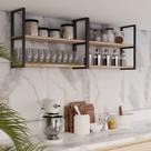 Suporte Gourmet Preto Decorativo 80Cm Madeira Maciça